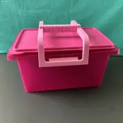 Tupperware Carry All Storage Container with Handle Magenta Pink 28 Cup / 6.6L