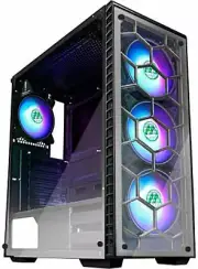 ATX Mid Tower Gaming Computer Case 6 RGB LED Fans 2 Translucent Tempered