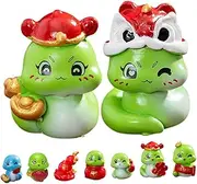 Milisten 9pcs Mini Resin Snake Sculpture Cute Micro Landscape Figurines for Indoor Outdoor Decor Charming Garden Flower Pot Decoration for Christmas Fairy Gardens
