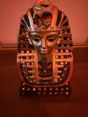 MEDIUM EGYPTIAN PHARAOH KING TUT GOLDEN BUST MASK STATUE TUTANKHAMUN FIGURINE
