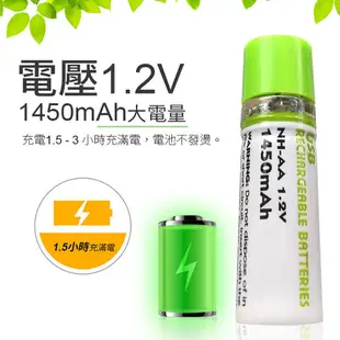【3號電池 USB充電電池】可重複使用 AA電池 1450mAh充電電池環保充電電池 USB電池 三號電