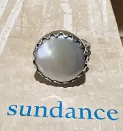 NWT Sundance Catalog Silver “Moon Goddess Pearl Ring” Size 6 $158