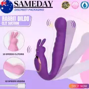 Soft Rabbit Vibrator Dildo GSpot Clitoris Stimulator Anal Vagina Adult Sex Toy