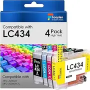 Fooylen LC434 Ink Cartridges Compatible for Brother MFC-J1200DW MFC-J1200DW XL Printer 4-Pack (1BK,1C,1M,1Y) LC434 LC-434 LC434XL LC434BK LC434Y LC434C LC434M