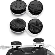 TEUVO Thumb Grips, 4Pcs Silicone Thumb Stick Grips Caps for PS4 Controller and for PS5 Controller to Improve Aiming, Controlling and Accuracy, Reduce Thumb Slipping, Black