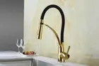 Black+Gold Pull Basin Mixer Sink Kitchen Laundry Faucet Tap 360° Swivel Spout