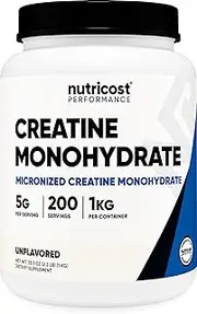 Nutricost Creatine Monohydrate Micronized Powder 1 KG Bottle