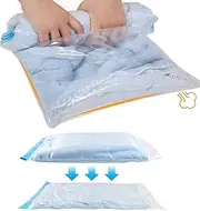 Dntorx 12 Pack Compression Bags, 40x60cm Medium Vacuum Space Saving Bags for Suitcases, Travel Essentials No Vacuum Needed, Packing Accessories