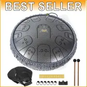 Premium 14-Inch Steel Tongue Drum - 15 Notes Hand Pan for Meditation and Healing