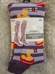 Extreme Fit Munchies Ramen Knee High Compression Socks Size L/XL