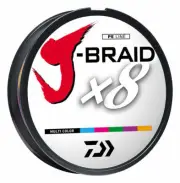 DAIWA J-BRAID x8 BRAIDED LINE MULTICOLOR 300 YARDS (FREE SHIPPING WITHIN US)