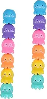 jojofuny 2 Sets Cute Octopus Shaped Highlighters of Mini Fluorescent Marking Pens for School Supplies Fast Drying Single Tip Highlighters Vibrant for Students and Note Taking