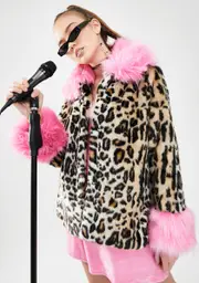 [dELiA*s by Dolls Kill] Sass Attack Faux Fur Coat