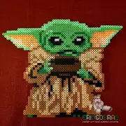 Grogu Baby Yoda mandalorian star wars disney custom 8 bit perler bead art