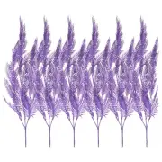 6Pcs Artificial Palm Leaves Plants Fake Fronds Faux Greenery Decor, Purple