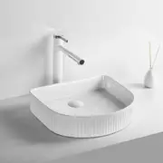 Ceramic Basin 41.5x36.5cm Bathroom Vanity Sink Above Counter Top Gloss White