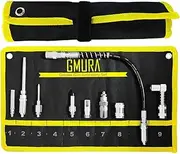 GMURA Grease Gun Accessory Set 9 Piece, Coupler Kit and Attachments Kit, Lube All-in-One Includes Couplers Nozzles Adapters Flex Hose