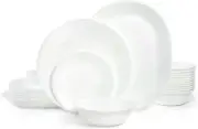 38PCS Corelle Dinnerware Livingware Set, Winter Frost White Classic Dinner Plate