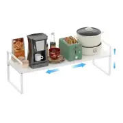 Redrubbit Expandable Cabinet Shelf Organizers, Stackable Kitchen Counter Shel...