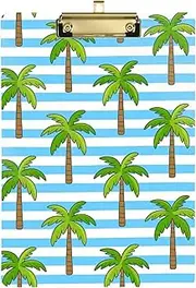 Blue White Striped Coconut Palm Clip Board Folder Standard Hole for Classroom Supplies for Teachers Elementary Tabla para escribir con Clip Size 9 x 12