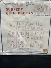 Stamped White Nursery Quilt Blocks 9"X9" 12/Pkg ABC #66
