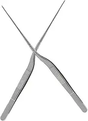 ULTECHNOVO 2pcs Restaurant Plating Tweezers Kitchen Tools Barbecue Kitchen Tong Culinary Tweezers Salmon Tweezers Kitchen Tongs Pastry Clamp Cooking Tweezers Food Clips Silver Stainless Steel