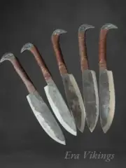 Custom Handmade Carbon steel 5Knife viking knife Odin Raven Head Hilt and Forged