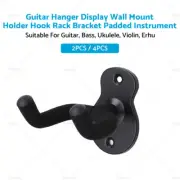Wall Mount Hanger Hook Black Metal Guitar Holder for Acoustic Electric Basss