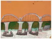 Saltash Bridge : Alfred Wallis : 1933 : Archival Quality Art Print Primitivism