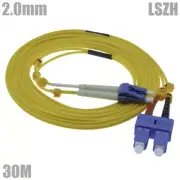 30M LC/UPC-SC/UPC Duplex Single-Mode Fiber Optical Optic Patch Cable 2.0mm LSZH
