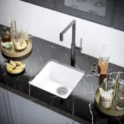 Karran Undermount Single Bar Sink 16.63" Sound Dampening Quartz/Granite White