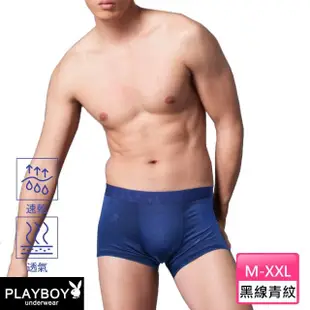 【PLAYBOY】3件組 LOGO織帶陽離子速乾透氣立體平口褲-速(四角內褲/男內褲)