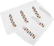 GAXIRE Boho Valance Curtain for Kitchen Windows Modern Short Curtain for Spaces Daisy Design for Cafes and Dining Areas