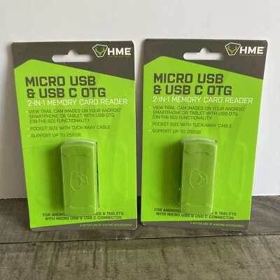 LOOK! 2 TOTAL ! Stealth Trail Cam SD Card Reader For Android USB-C / MICRO USB.