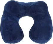 MUSISALY U Shaped Inflatable Travel Pillow with Removable Washable Cover Neck Support for Airplane Car and Train Journeys Travel Pillow for Comfortable Long Flights