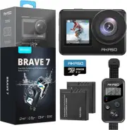 AKASO Brave 7 Action Camera 4K30FPS 20MP with 256GB U3 Microsdxc Memory Card, Wa