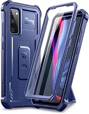 Dexnor Compatible with Samsung Galaxy S20 FE 5G Case 6.5 Inch (Not Fit Galaxy S20) with Built-in Screen Protector Military-Grade 360 Full Body Shockproof Bumper Protection Cover with Stand - Blue