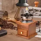 Manual Coffee Grinder Wood Coffee Bean Grinder for Cafe Traveling Countertop