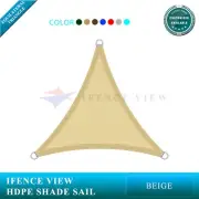 Ifenceview Beige Triangle 20'x20'x20' Sun Shade Sail Awning Canopy Outdoor