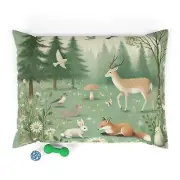 Nature-Inspired Pet Bed, Cozy Dog Pet Cushion, Forest Animals Design, Cute Cat