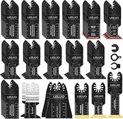 [LEILUO] 55-Piece Multitool Blades Kit Titanium and Japanese Tooth for Wood Nails Drywall Universal Multi Tool Accessories Storage Bag Included Compatible with DeWalt Makita Dremel and More