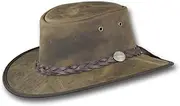[Barmah Hats] Foldaway Bronco Leather Hat - Item 1060