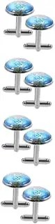 Operitacx 4sets Men's Tuxedo Cufflinks Metal Round Jewelry Unique Design for Formal Events 2pcs*4