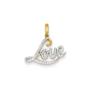 14K Yellow Gold Real Diamond Love Pendant