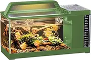 Fish Tank Kit - Fish Tanks with LED Light Filter - Smart Temperature Monitoring Kit Quiet Pump for Clear Water Clarity, Desktop Accessories
