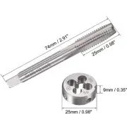 M8×1.25 HSS Metric Tap And Die Set,Thread Tap + Round Die Right Hand HSS Taper
