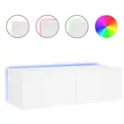 Tv Wall Cabinet With Led Lights White 100X35x31 Cm Wood TV Stands & Entertainmen