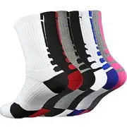 1 Pair Women's Hiking Socks Running Socks Sports Socks Breathable Anti Blister Sweat-Wicking cushioned Outdoor quarter crew Patchwork Polyester Black White Pin