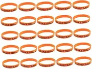 Kisangel 50pcs Printed Basketball Bracelet Football Wrist Bands Carpal Tunnel Wrist Brace Wrist Sweatband Wrist Guard Wristband Wrist Straps All-Match Bracelet Orange