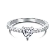 ANYCO Ring Sterling Silver 925 Ring Customized CZ 5A 0.5ct Clear White Zirconia Non Fade Silver Jewelry For Women